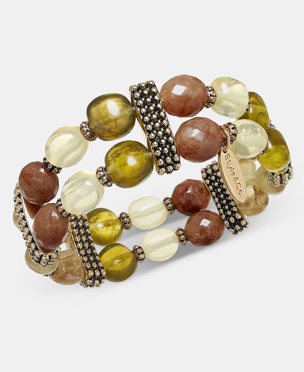 Style & Co Браслет с бусинами Beaded Jewel Stretch