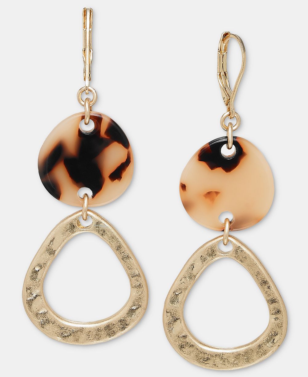 Серьги Style & Co Disc & Frame Double Drop