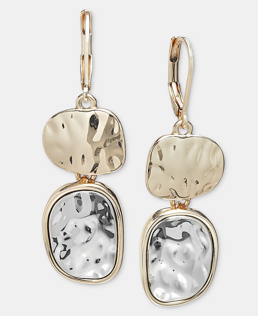 Style & Co Sculptural Oval Double Drop Серьги