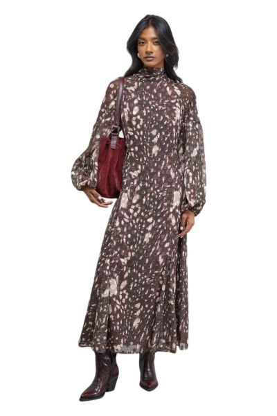 Женское миди платье Warehouse Paisley Burnout Spot Godet