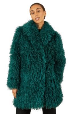 Yumi Женский длинный меховой пальто faux fur