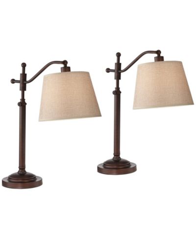 Набор из 2 настольных ламп Regency Hill Adley 30 1/2" Tall Downbridge Arm Farmhouse Adjustable Height Metal