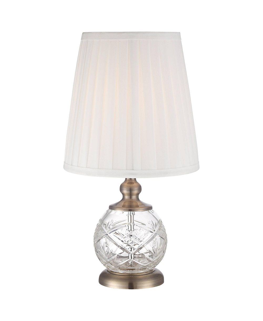 Regency Hill Ida Traditional Accent Table Lamp 15" High Crystal Sphere Empire Shade for Bedroom Bedside Nightstand Office Family House Home