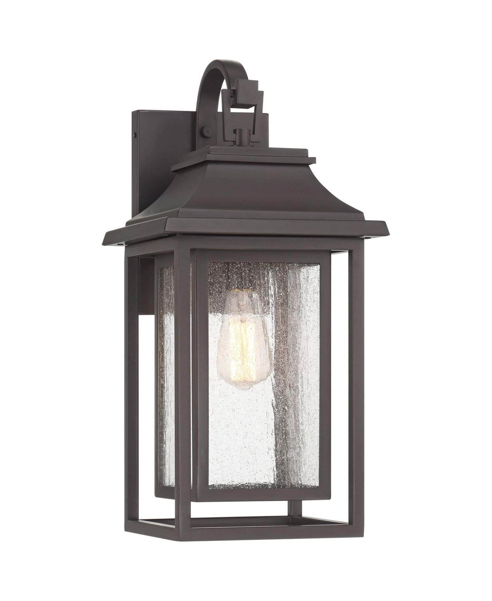 John Timberland Cecile  High Modern Box Lantern Outdoor Wall Light Fixture Mount Porch House Weatherproof  Bronze Finish