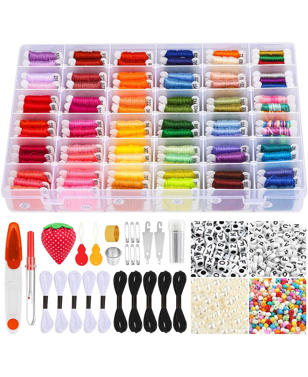 GNUADZ 985pieces String Bracelet Making Kit Friendship Embroidery Floss Beads Tools