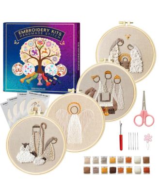 Набор для вышивания GNUADZ Embroidery Kit Adult Beginner Religion Pattern Hand Stitching DIY Sewing Box