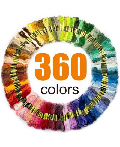 GNUADZ 360 Colors Embroidery Thread Floss Friendship Bracelet String Cross Stitch Cotton Yarn Crochet Craft Supplies