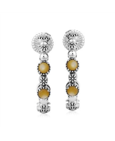 Серьги-кольца American West Jewelry из стерлингового серебра с перламутром