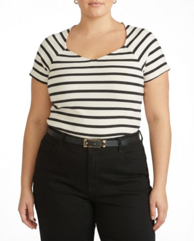 Universal Standard Plus Size Carey Трикотажная футболка с вырезом sweetheart