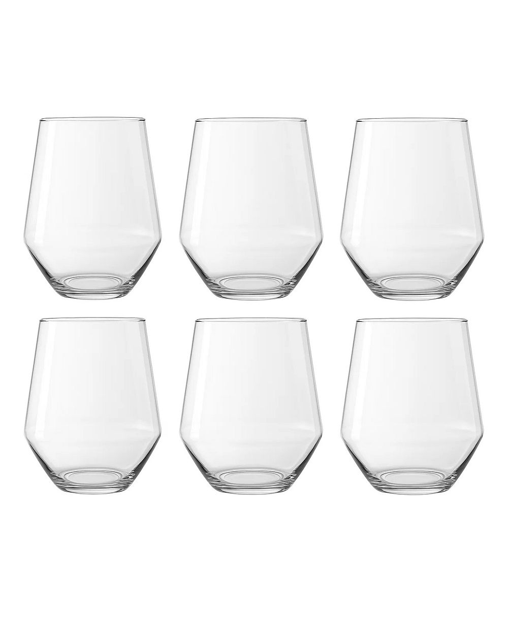 Abode Homewares Angle Stemless Wine Glasses, Set of 6