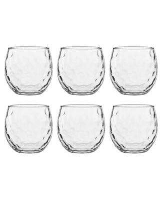 Abode Homewares Chill Acrylic Roly Stemless Wine Glasses, Set of 6