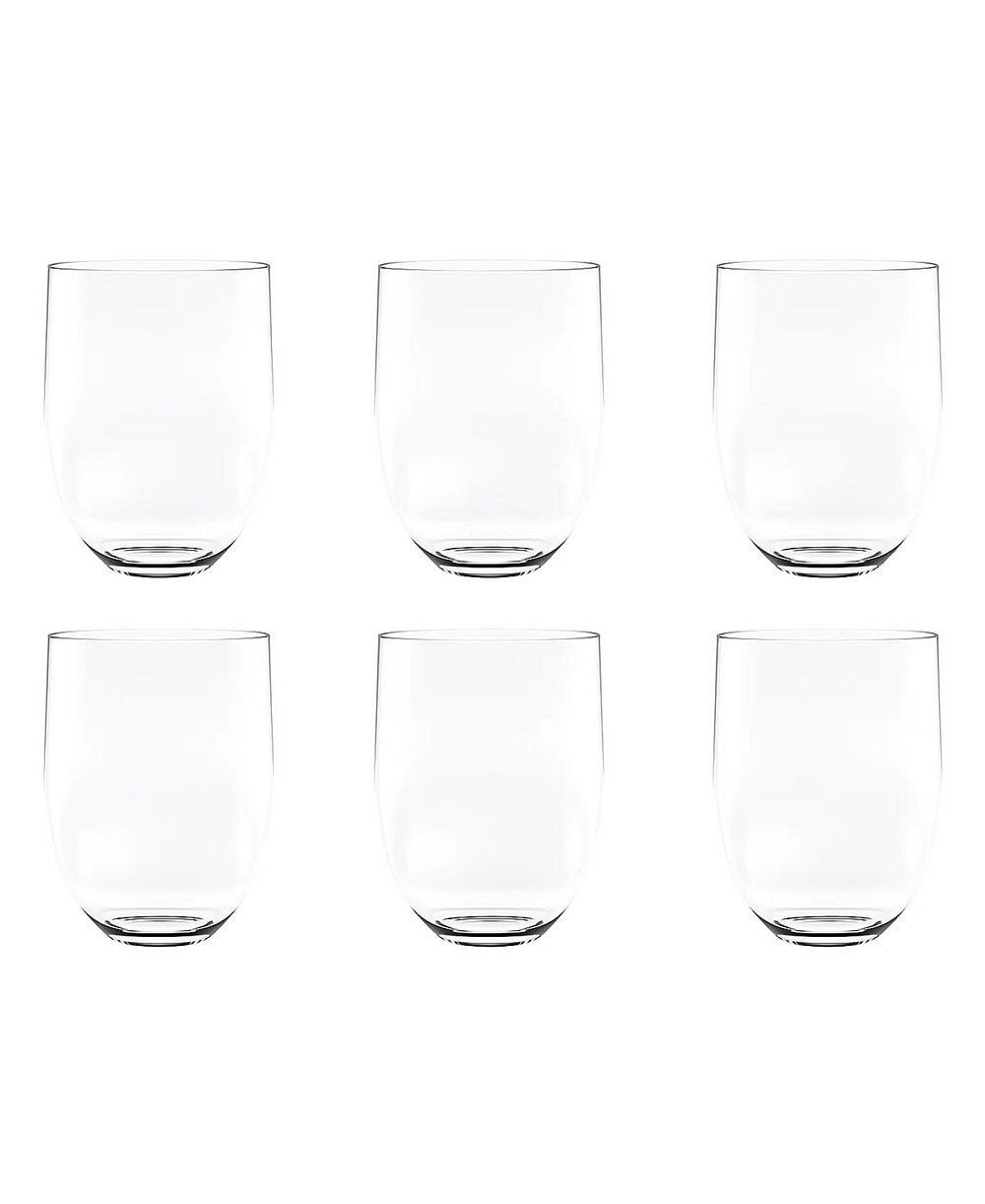 Abode Homewares Quatro Acrylic Stemless Wine Glasses, Set of 6