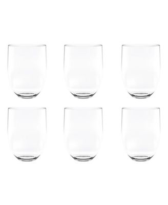 Abode Homewares Quatro Acrylic Stemless Wine Glasses, Set of 6