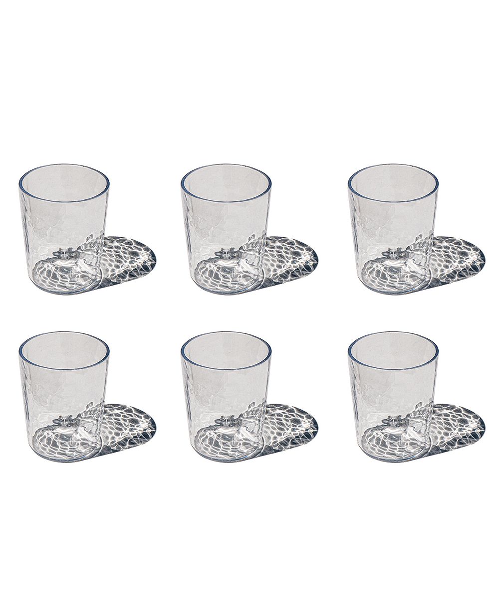 Abode Homewares Hammered Rustic Acrylic Drinking Glasses, Set of 6