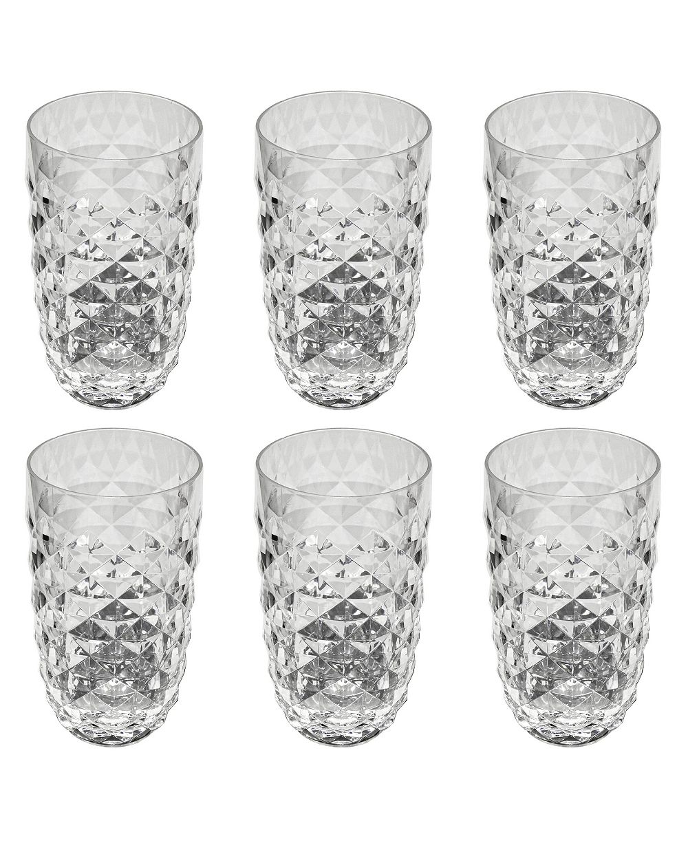 Abode Homewares набор стаканов из акрила с алмазной огранкой, 6 шт.