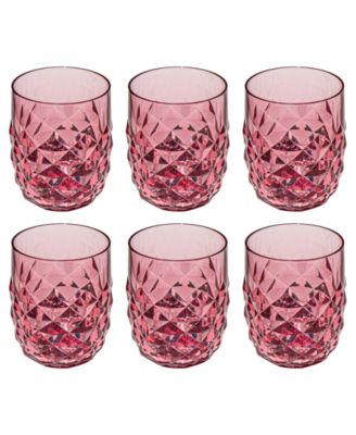 Abode Homewares Набор бокалов для вина без ножки из акрила с алмазной огранкой, 6 штук