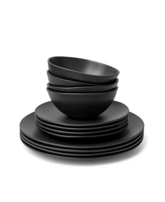 Abode Homewares Coupe Wheat 12-Piece Dinnerware Set, Service For 4