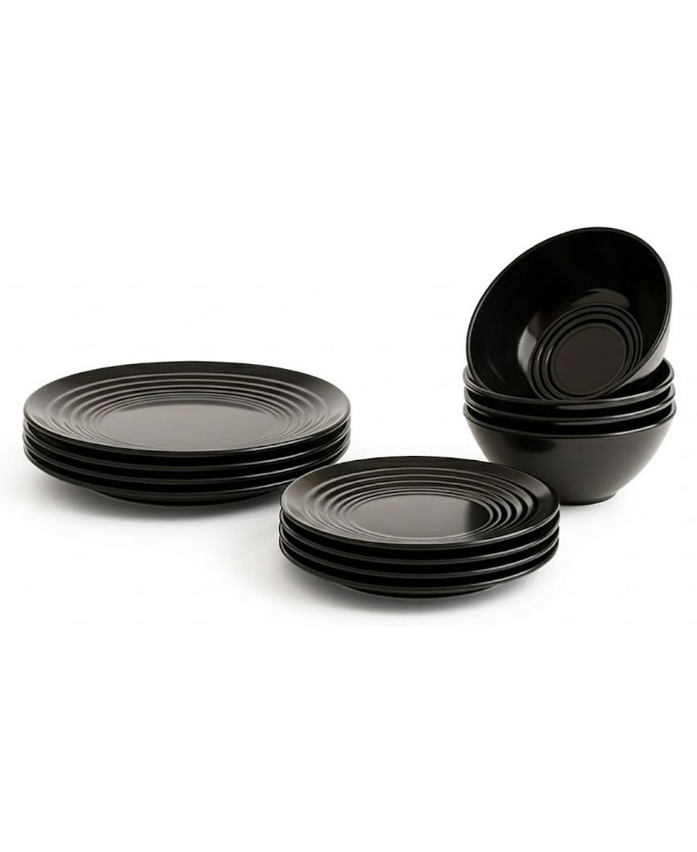 Abode Homewares Barro NewWave Melamine 12-Piece Dinnerware Set, Service For 4