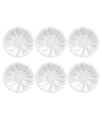 Abode Homewares Figural Flower Acrylic Salad Plates, Set of 6