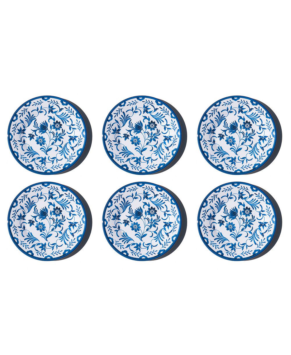 Abode Homewares Medallion Flower NewWave Melamine Salad Plates, Set of 6