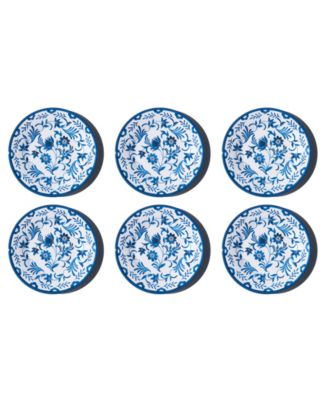 Abode Homewares Medallion Flower NewWave Melamine Salad Plates, Set of 6