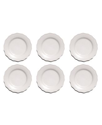 Abode Homewares Scallop NewWave Melamine Dinner Plates, Set of 6