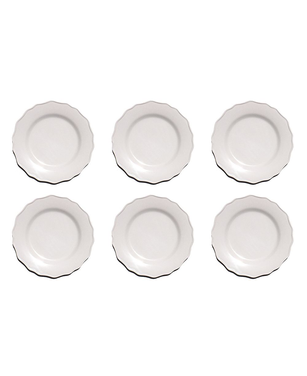 Abode Homewares Scallop NewWave Melamine Salad Plates, Set of 6