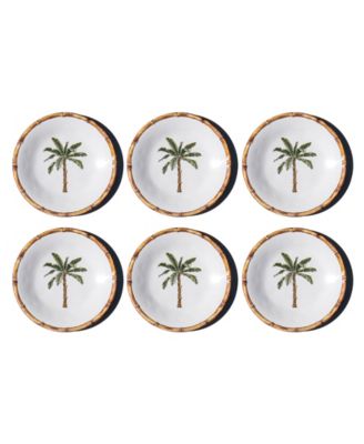 Abode Homewares Rainforest Palm NewWave Melamine Salad Plates, Set of 6