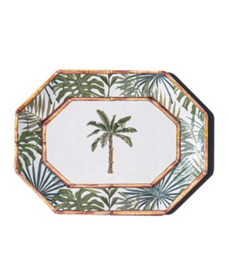 Abode Homewares Rainforest Palm 12" Melamine Octagonal Platter