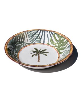 Abode Homewares Rainforest Palm 13.8" Melamine Serving Bowl
