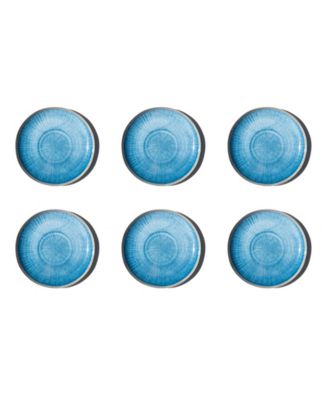 Abode Homewares Coastal Reactive NewWave Melamine Salad Plates, Set of 6
