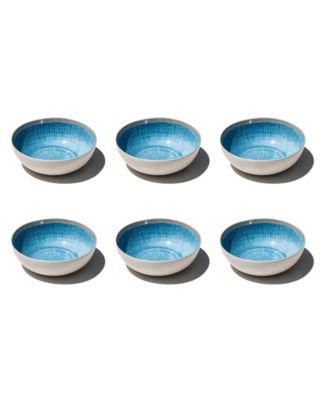 Abode Homewares Coastal Reactive NewWave Melamine Bowls, Set of 6
