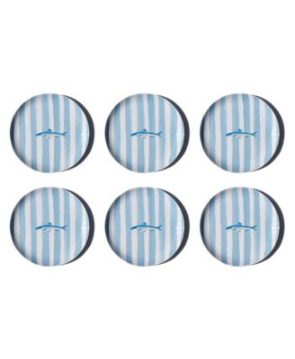 Набор из 6 тарелок для салата Abode Homewares Sardinia NewWave Melamine Stripe