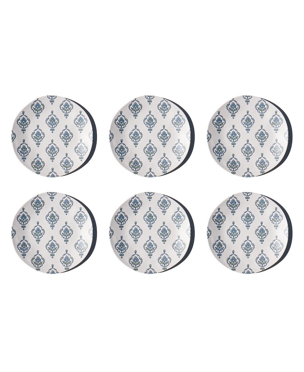 Abode Homewares Kashmir NewWave Melamine Dinner Plates, Set of 6