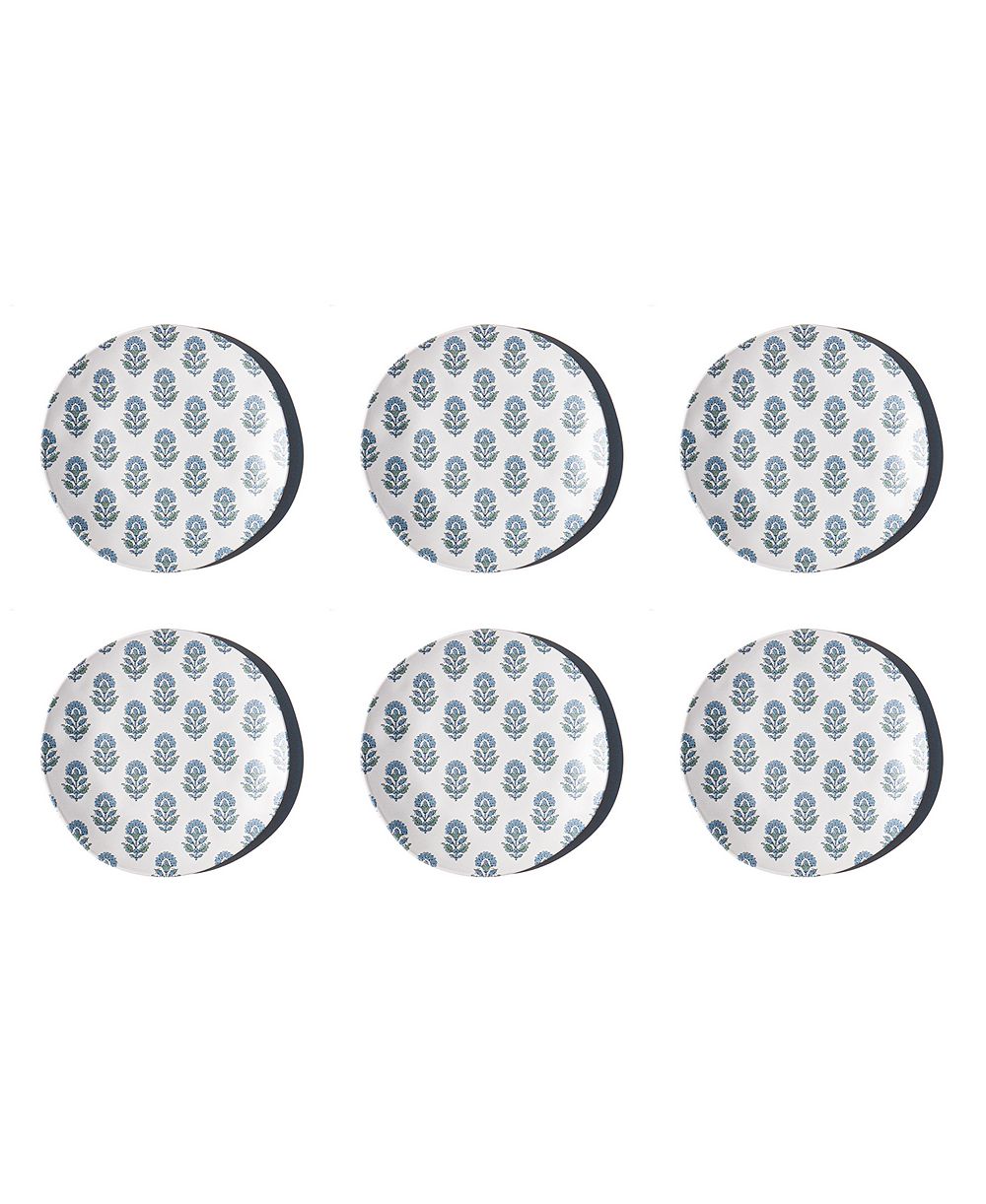 Abode Homewares Kashmir NewWave Melamine Salad Plates, Set of 6