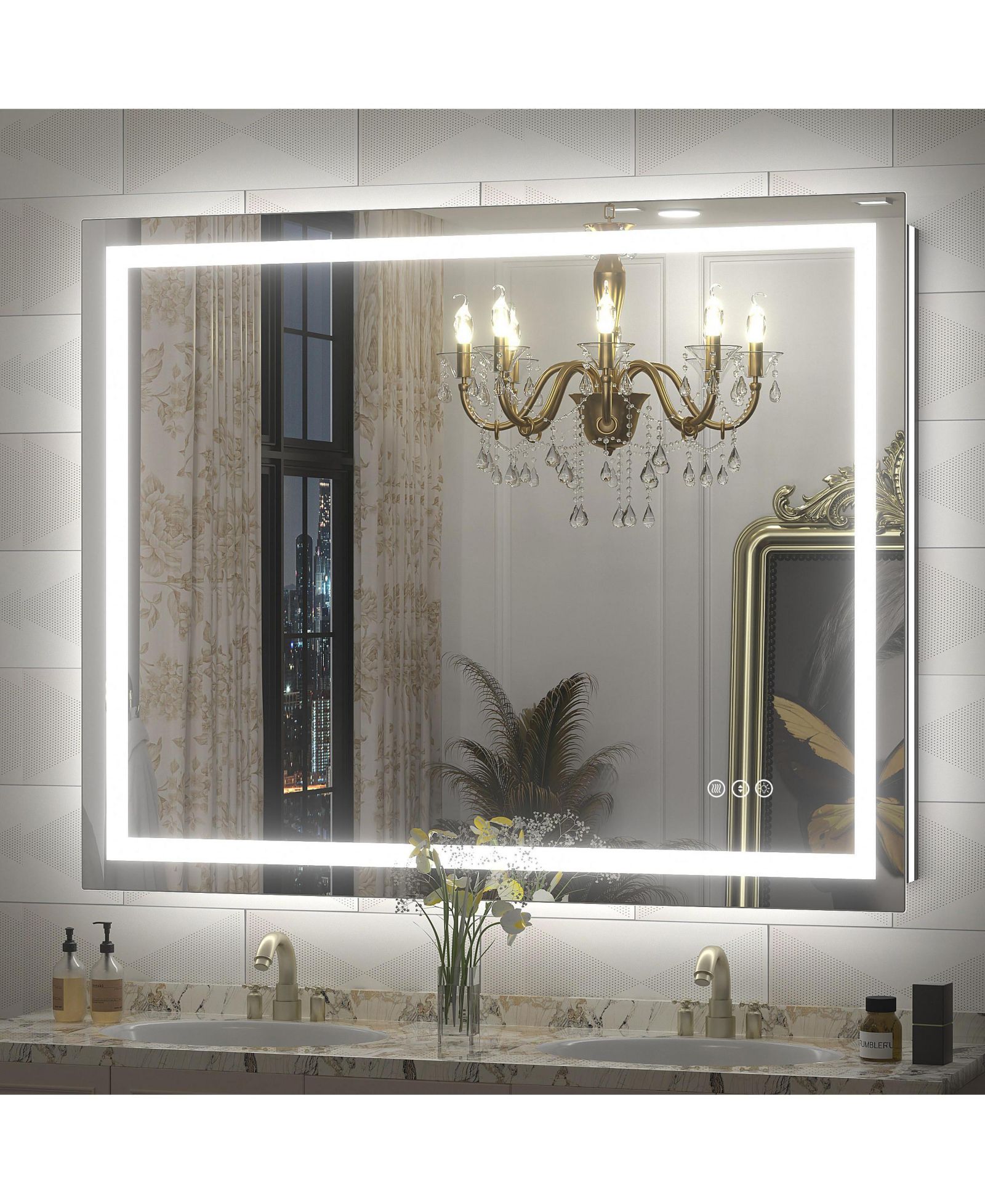 Зеркало для ванной Apmir 48" x 38" LED Anti-Fog Tempered Glass