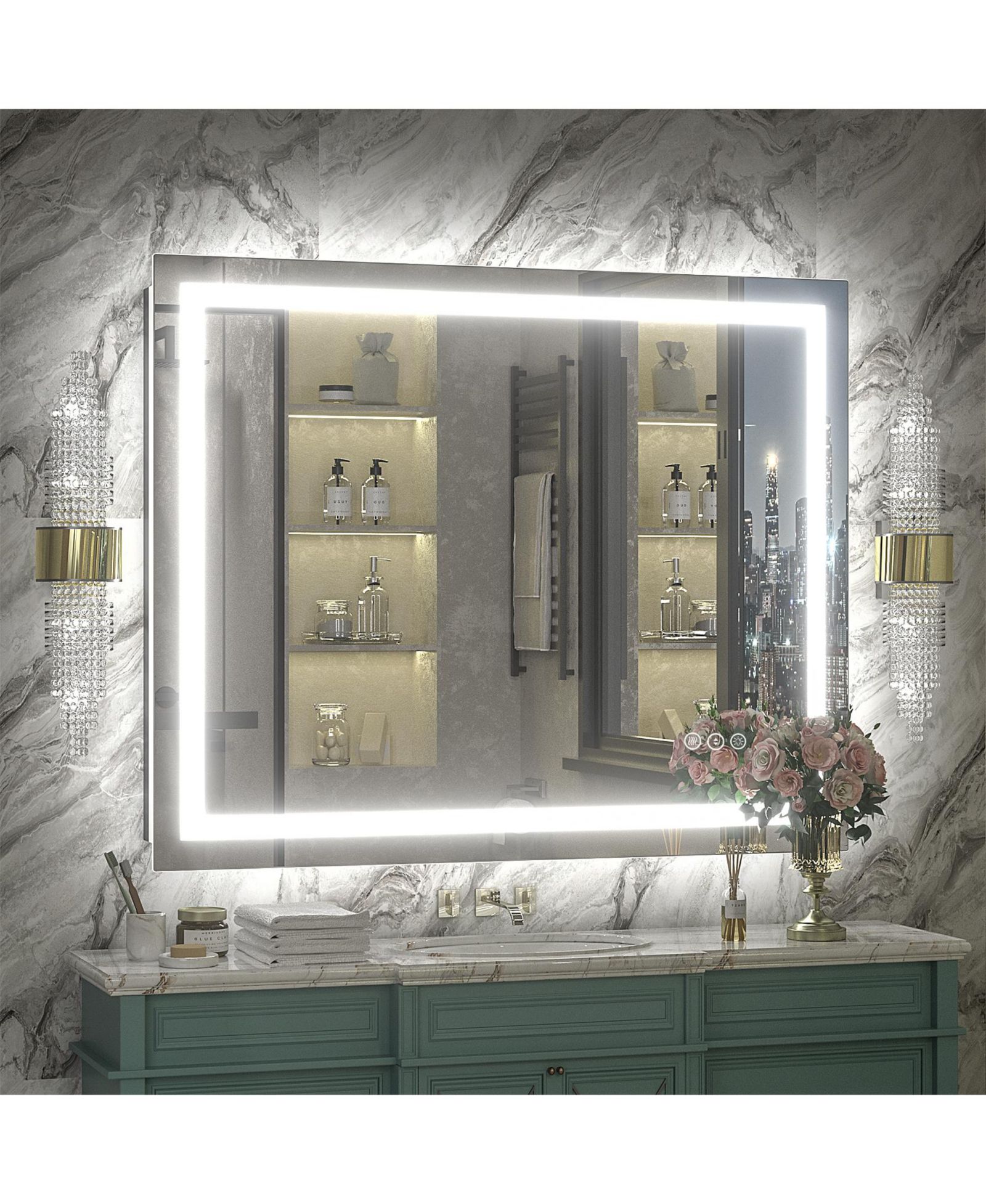 Зеркало для ванной Apmir 32" x 40" с LED подсветкой и антизапотеванием