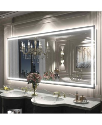 Apmir Зеркало для ванной с LED-подсветкой и антизапотеванием, закаленное стекло, 72" x 32"