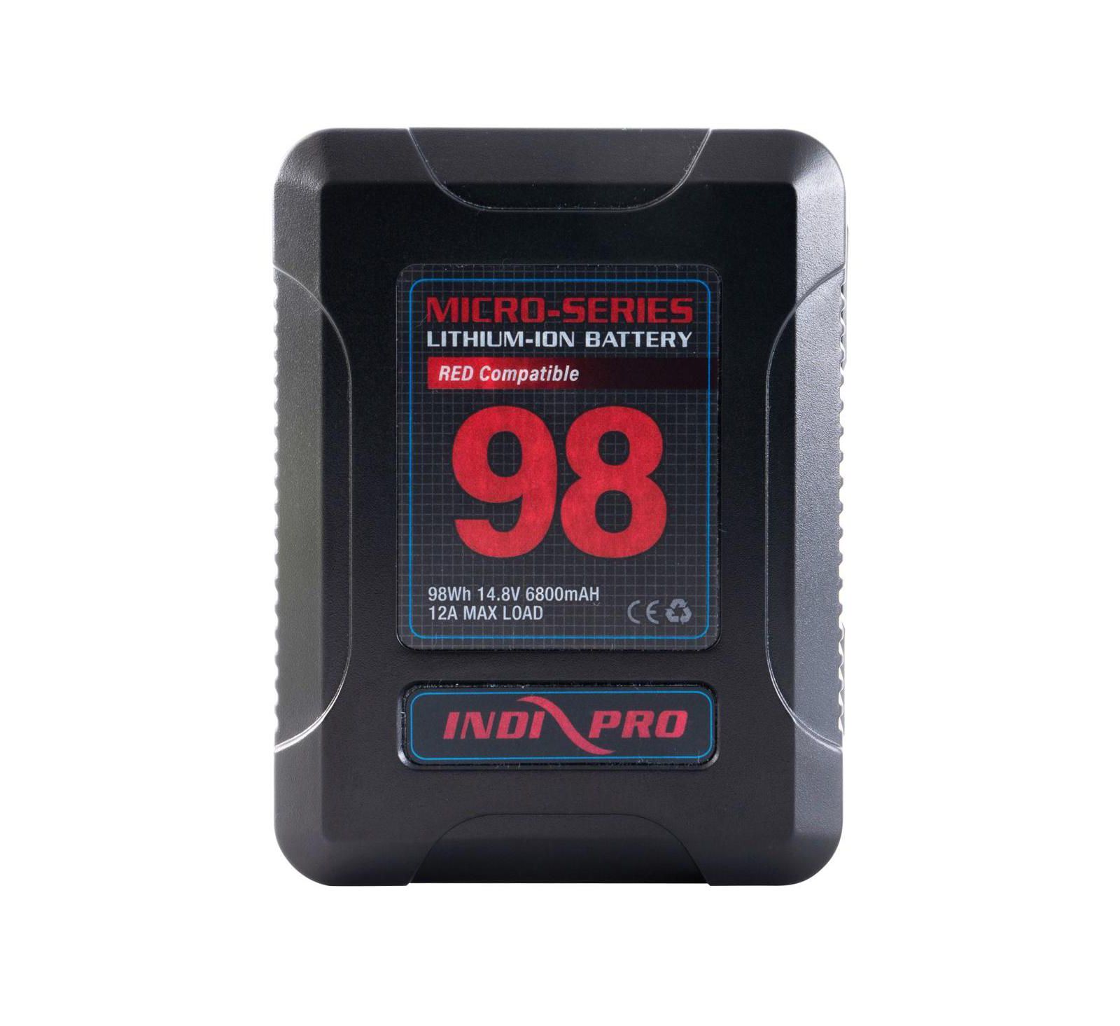 IndiPRO Micro-Series 98Wh V-Mount Li-Ion Battery Compatible with RED DSMC and DSMC2 Cameras
