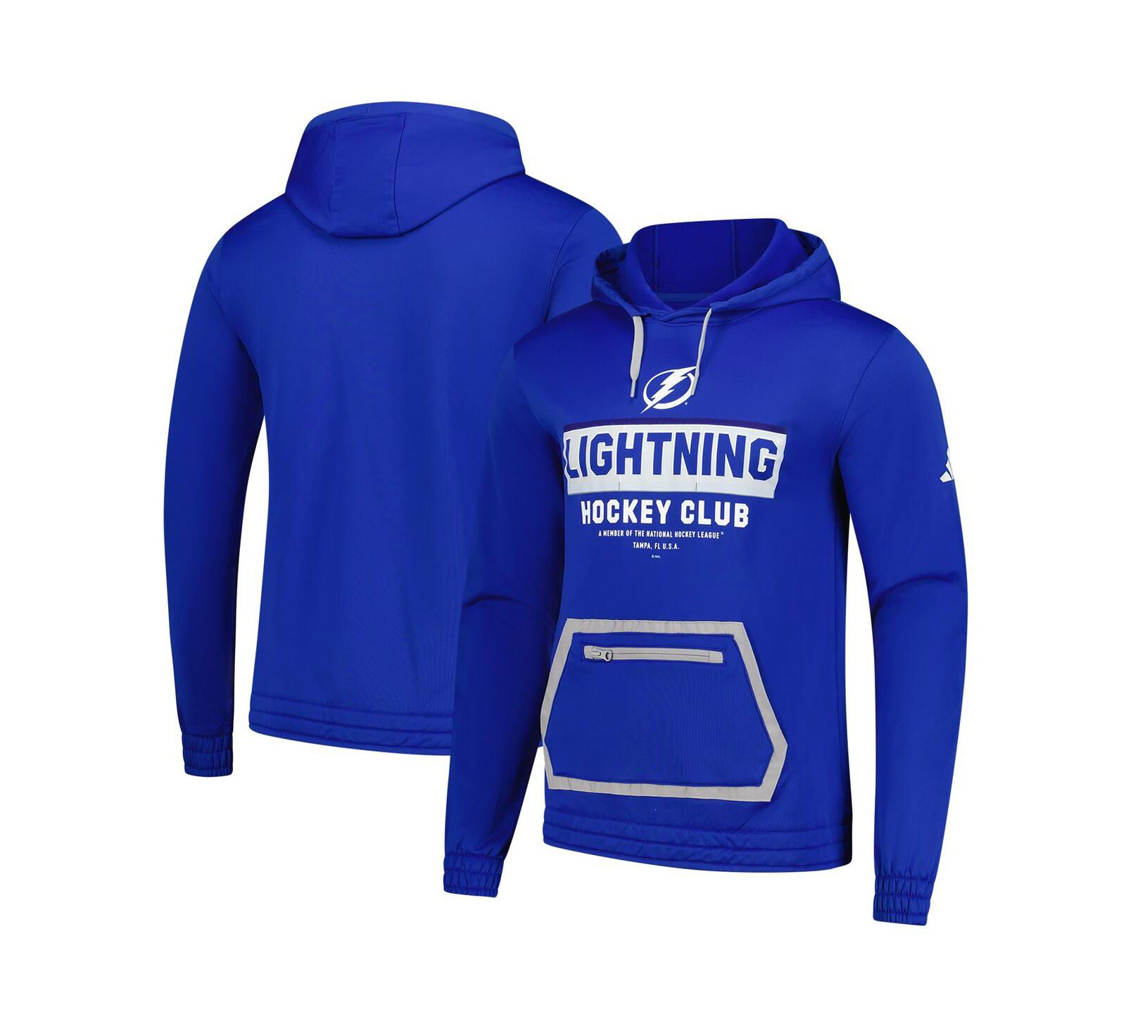 Мужское худи Adidas Blue Tampa Bay Lightning Team Pullover Hoodie