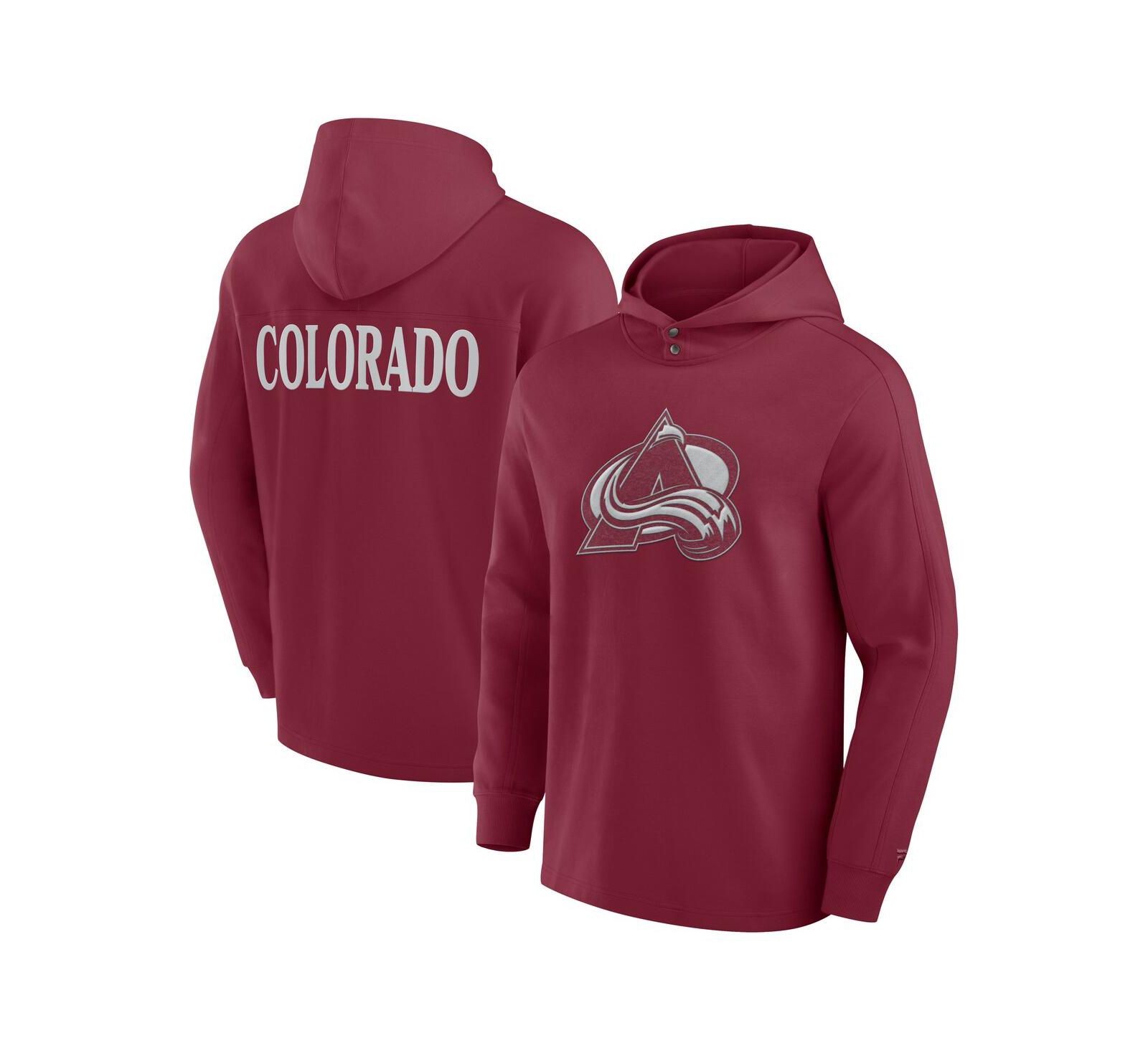 Мужская футболка-худи Fanatics Colorado Avalanche Elements Blaze Tri-Blend с длинным рукавом, бордовый цвет