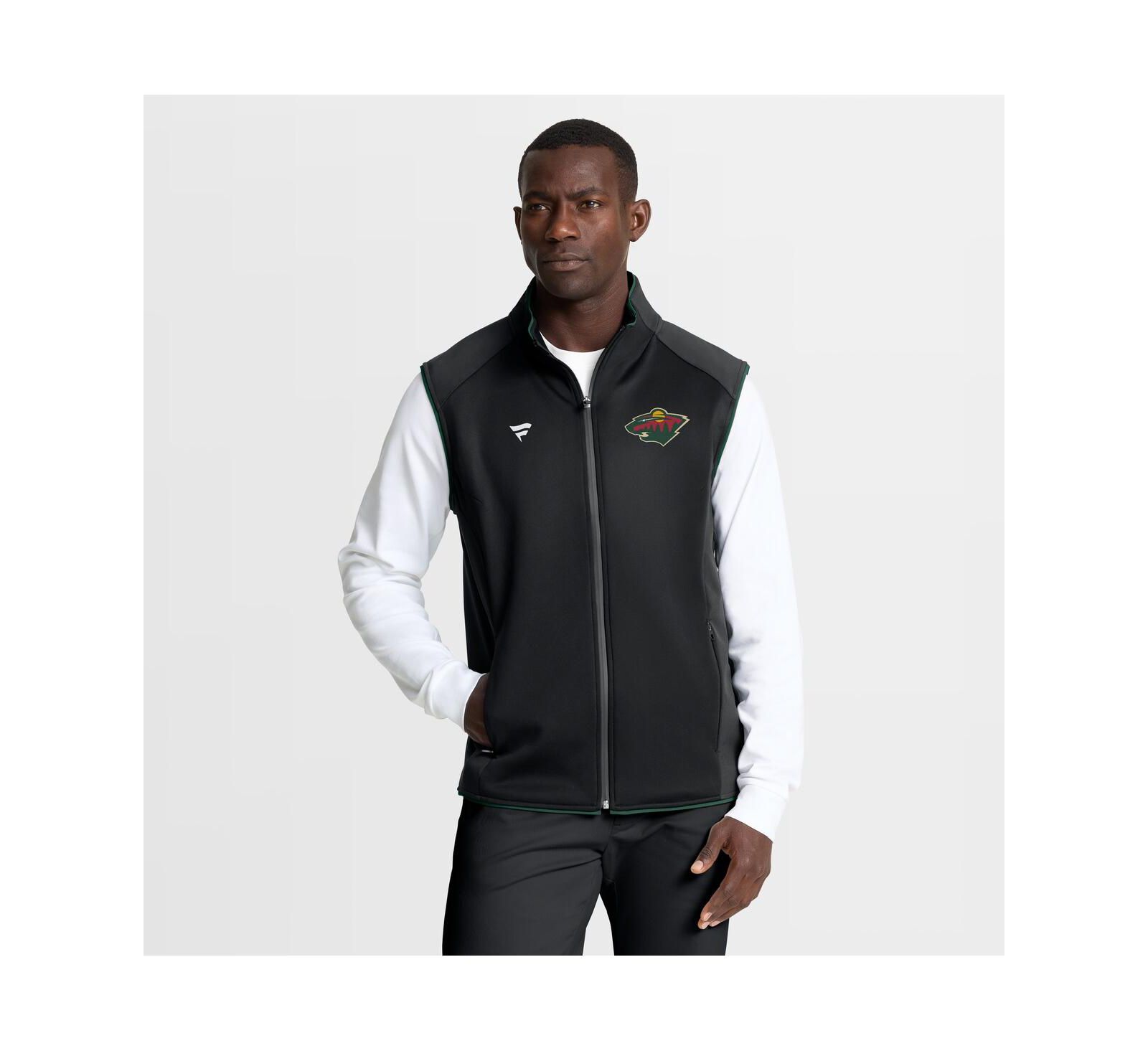 Fanatics Men's Black Minnesota Wild Authentic Pro Rink Full-Zip Vest