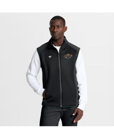 Fanatics Мужской черный жилет Minnesota Wild Authentic Pro Rink с полной молнией