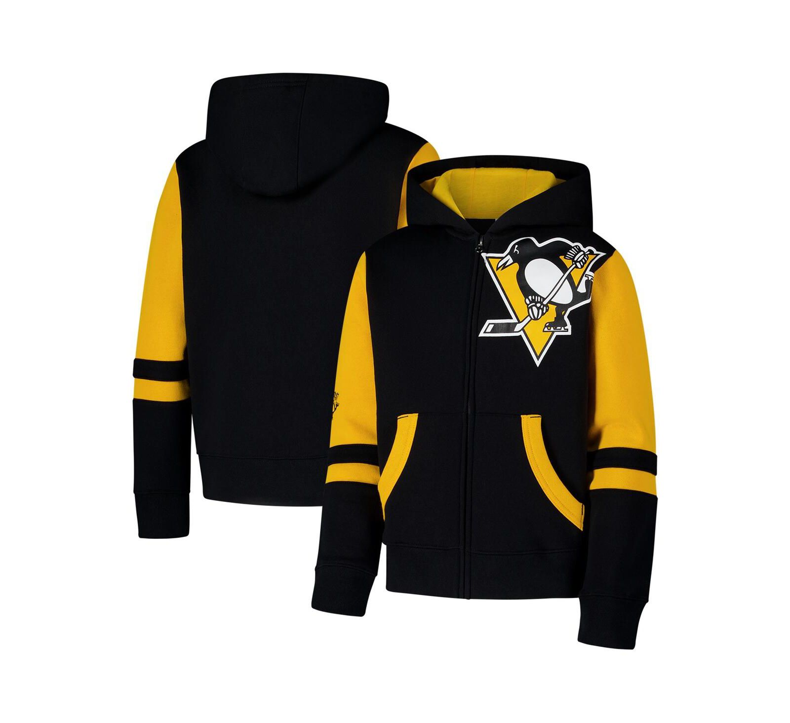 Худи на молнии Outerstuff Pittsburgh Penguins Face Off для мальчиков и девочек Black