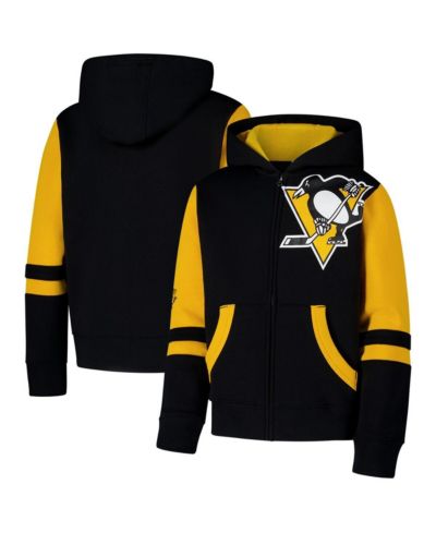 Outerstuff Big Boys and Girls Black Pittsburgh Penguins Face Off Full-Zip Hoodie