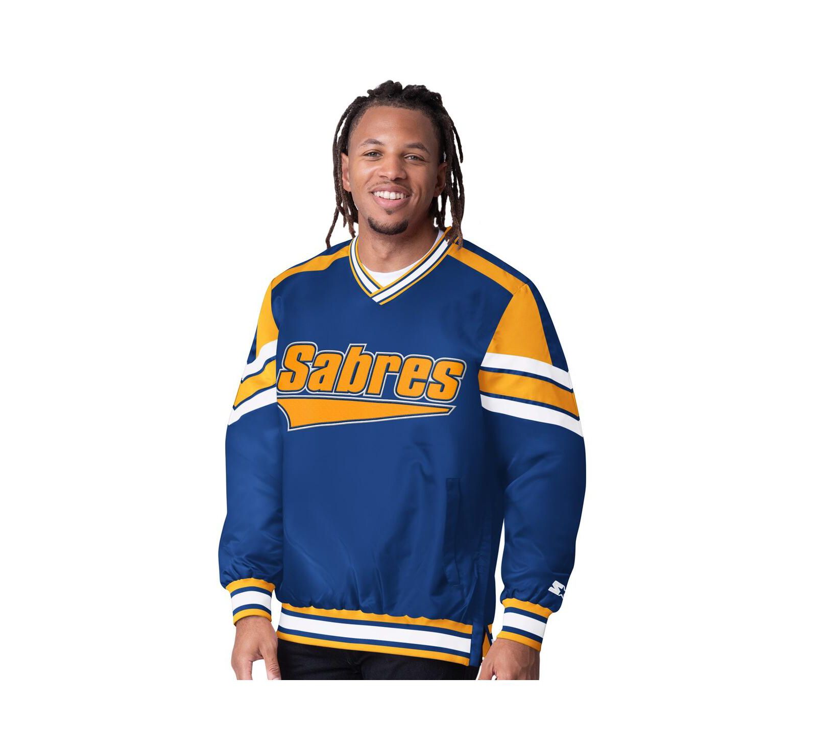 Starter Men's Royal Buffalo Sabres Reliever V-Neck Pullover Jacket