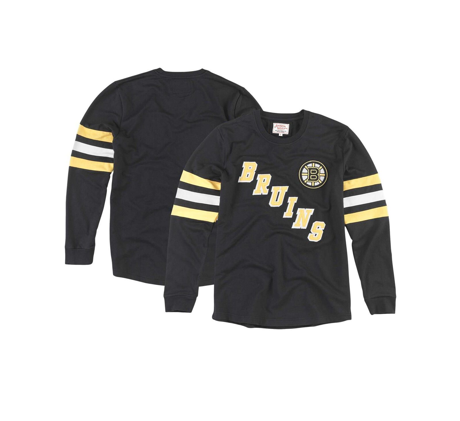 Мужская футболка American Needle Black Boston Bruins Sudbury с длинным рукавом