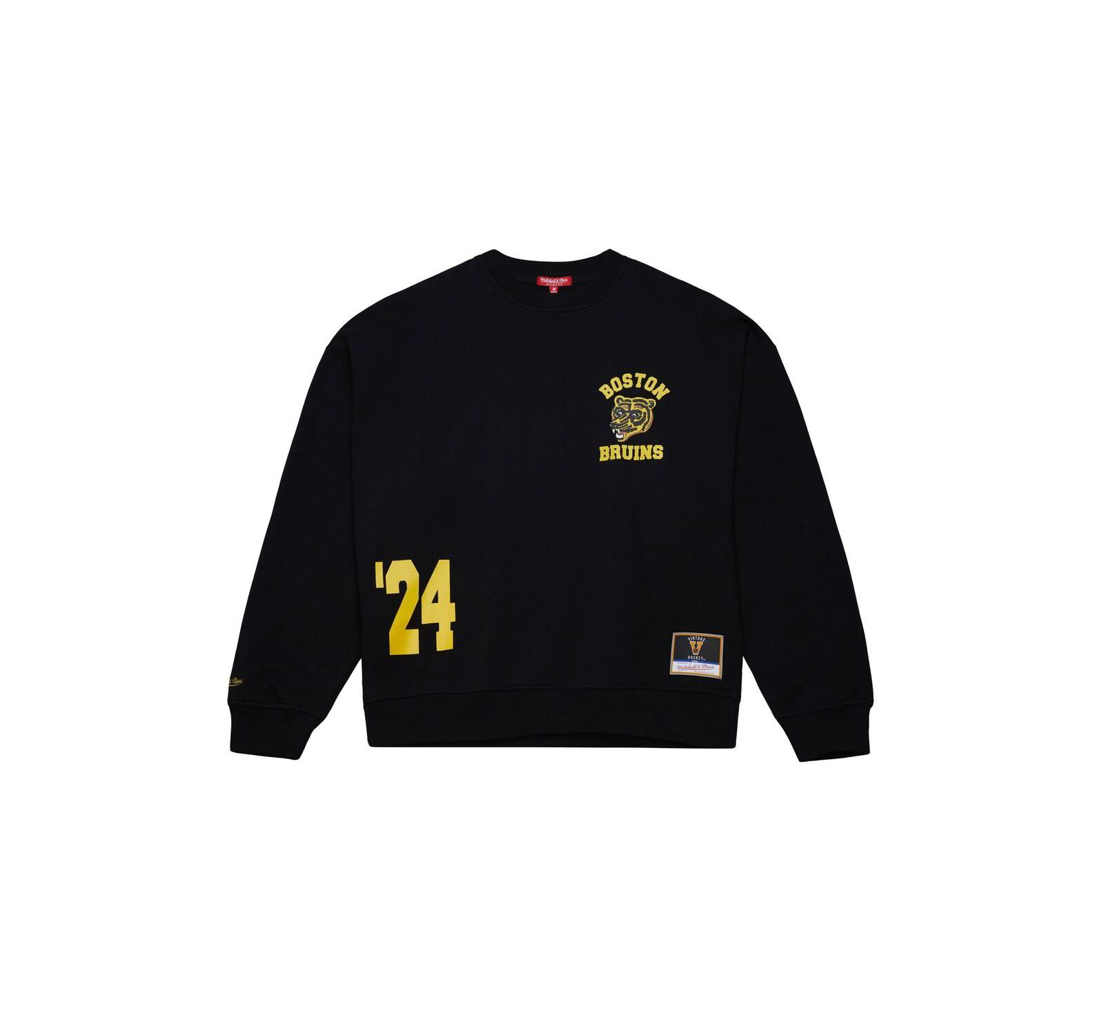 Свитшот Mitchell & Ness Women's Black Boston Bruins Vintage Crewneck