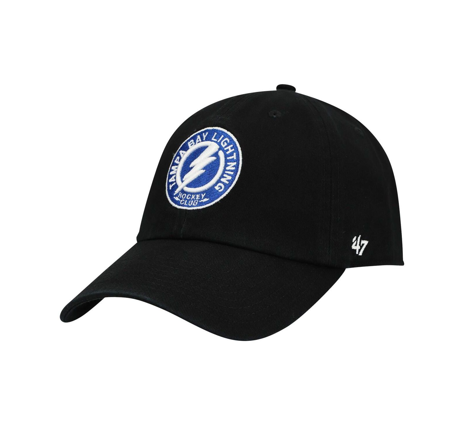 Мужская кепка '47 Brand Black Tampa Bay Lightning Team Clean Up регулируемая