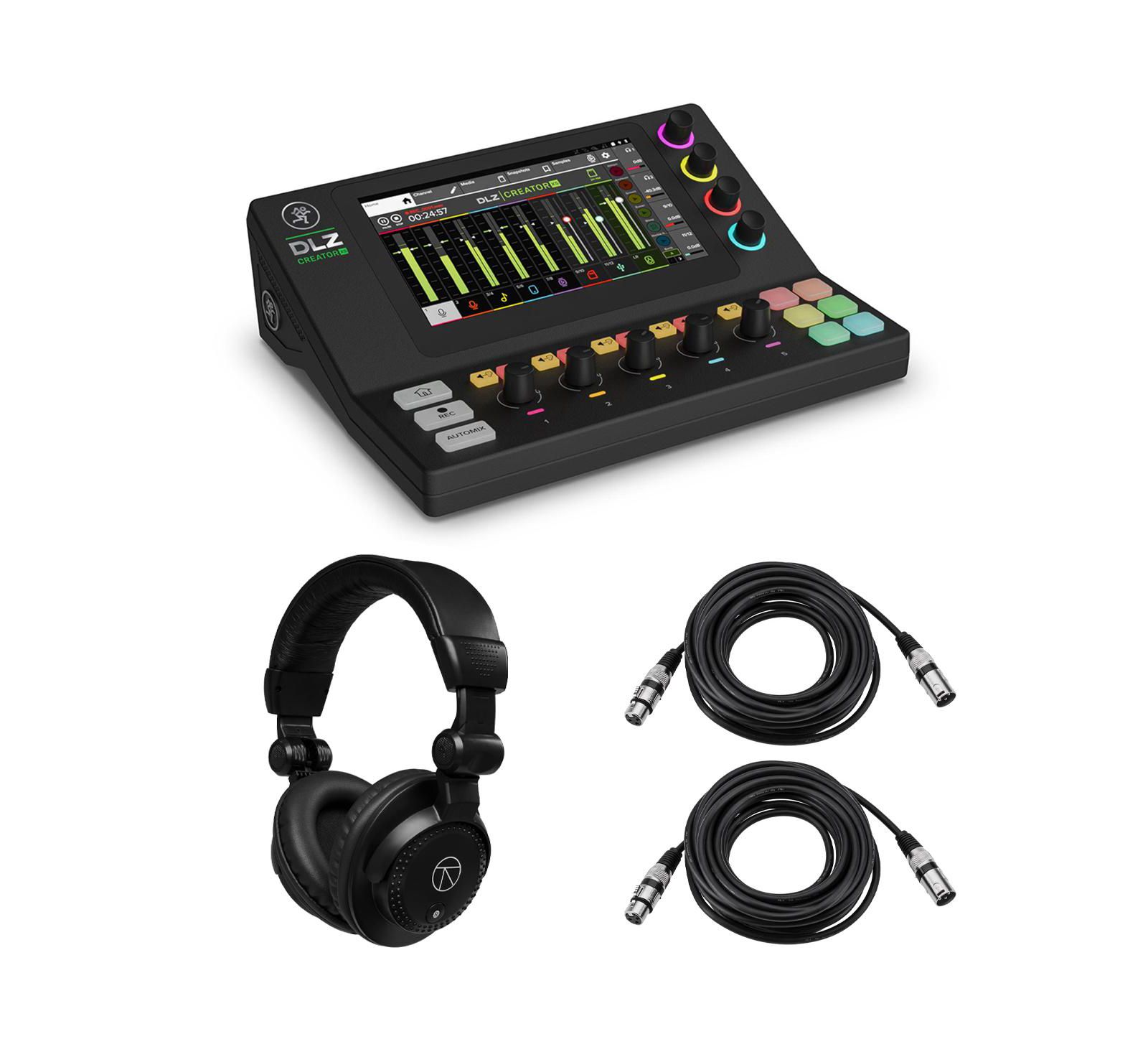 Mackie DLZ Creator XS компактный цифровой микшер, комплект с наушниками TAPH100 и 2x XLR кабелями
